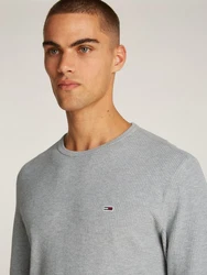 Tommy Jeans Langarmshirt TJM SLIM WAFFLE L/S TEE EXT Grau