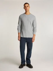 Tommy Jeans Langarmshirt TJM SLIM WAFFLE L/S TEE EXT Grau