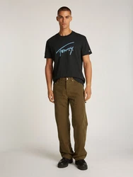 Tommy Jeans T-Shirt TJM REG RWB SIGNATURE TEE mit Logodruck Schwarz/Orange/Lila