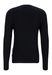 Joop Jeans Rundhalspullover Hajon Schwarz/Dunkelblau
