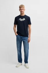 BOSS ORANGE T-Shirt mit Druck Dunkelblau/Blau