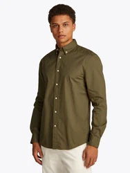 TOMMY HILFIGER Hemd 'FLEX' CORE POPLIN SOLID RF SHIRT oliv/blau (sweet blau)
