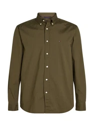 TOMMY HILFIGER Hemd 'FLEX' CORE POPLIN SOLID RF SHIRT oliv/blau (sweet blau)