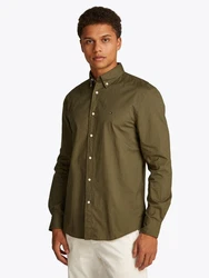 TOMMY HILFIGER Hemd 'FLEX' CORE POPLIN SOLID RF SHIRT oliv/blau (sweet blau)