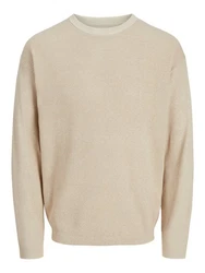 Jack & Jones Strickpullover JJWALTER Khaki/Beige/Weiß