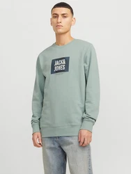 JACK & JONES Sweatshirt JJHUDSON Grün/Hellblau/Dunkelgrün