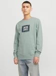 JACK & JONES Sweatshirt JJHUDSON Grün/Hellblau/Dunkelgrün