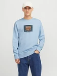 JACK & JONES Sweatshirt JJHUDSON Hellblau/Blau