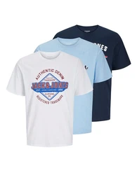 Rundhalsshirt JJELOGO TEE SS O-NECK 2 COL SS25 3PK MP (Packung, 3-tlg)