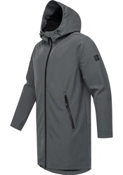 Ragwear Softshellparka Shellwie Long Dunkelgrau/Hellgrau/Grau