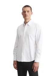 Marc O'Polo Langarmhemd Oxford Weiß/Creme/Hellblau/Braun
