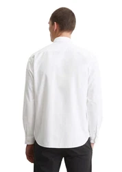 Marc O'Polo Langarmhemd Oxford Weiß/Creme/Hellblau/Braun