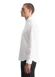 Marc O'Polo Langarmhemd Oxford Weiß/Creme/Hellblau/Braun