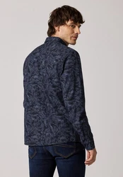 STREET ONE MEN Langarmhemd mit Brusttasche Dunkelblau/Blau/Lila