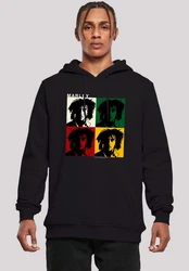 F4NT4STIC Kapuzenpullover Bob Marley Reggae Music Logo Schwarz/Creme/Rot/Mischfarben/Grau