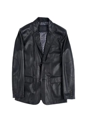 Pierre Cardin Lederjacke Dunkelblau/Dunkelgrau/Grau