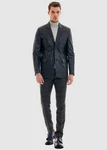 Pierre Cardin Lederjacke Dunkelblau/Dunkelgrau/Grau