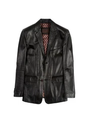 Pierre Cardin Lederjacke Dunkelgrün/Dunkelgrau/Khaki/Grau