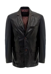 Pierre Cardin Lederjacke Dunkelgrün/Dunkelgrau/Khaki/Grau