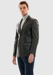 Pierre Cardin Lederjacke Dunkelgrün/Dunkelgrau/Khaki/Grau
