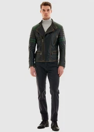 Lederjacke in tollem Stepp-Design