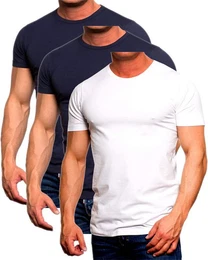 T-Shirt (3er-Pack) Basic mit Rundhalsausschnitt