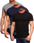 Jack & Jones T-Shirt Basic mit Rundhalsausschnitt Schwarz/Dunkelblau/Dunkelgrau/Lila