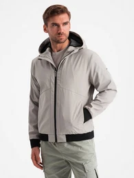 Regenjacke Leichte Herrenjacke mit Kapuze und Netzfutter