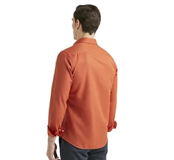 D'S DAMAT Langarmhemd Twn Slim Fit Oxford-Hemd Orange/Rot/Braun