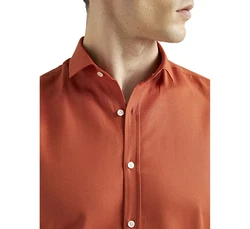 D'S DAMAT Langarmhemd Twn Slim Fit Oxford-Hemd Orange/Rot/Braun