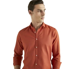D'S DAMAT Langarmhemd Twn Slim Fit Oxford-Hemd Orange/Rot/Braun