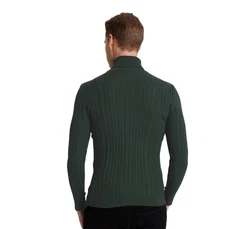 D'S DAMAT Polokragenpullover Slim Fit Rollkragenpullover Dunkelgrün/Grün