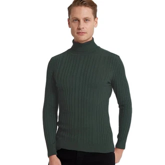 D'S DAMAT Polokragenpullover Slim Fit Rollkragenpullover Dunkelgrün/Grün D'S DAMAT Polokragenpullover Slim Fit Rollkragenpullover Dunkelgrün/Grün