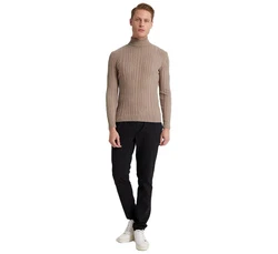 D'S DAMAT Polokragenpullover Slim Fit Rollkragenpullover Braun/Beige/Khaki/Grau