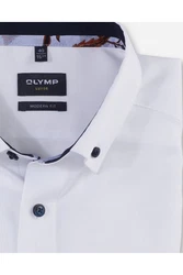 OLYMP Hemd Creme/Weiß/Dunkelblau/Rot