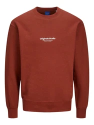 JACK & JONES Sweatshirt 'JORVesterbro' Orange/Dunkelrot/Rot