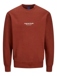 JACK & JONES Sweatshirt 'JORVesterbro' Orange/Dunkelrot/Rot