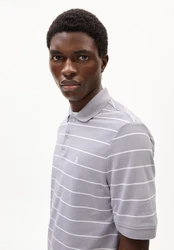 Armedangels Poloshirt MAARIO STRIPES Herren Grau/Hellgrau/Silber/Weiß