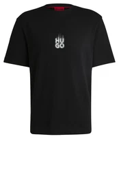 HUGO T-Shirt Dalsar 10259511 01 Schwarz/Beige/Gelb