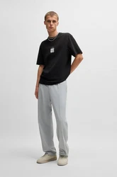 HUGO T-Shirt Dalsar 10259511 01 Schwarz/Beige/Gelb