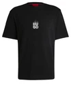 HUGO T-Shirt Dalsar 10259511 01 Schwarz/Beige/Gelb