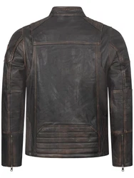 Rock Creek Lederjacke H-383 Dunkelbraun/Dunkelgrün/Braun/Grau/Khaki