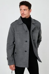 Buratti Wintermantel Slim Fit Grau/Dunkelgrau/Hellgrau