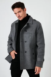 Buratti Wintermantel Slim Fit Grau/Dunkelgrau/Hellgrau