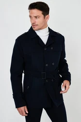 Buratti Wintermantel Slim Fit Dunkelblau/Hellblau