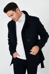 Buratti Wintermantel Slim Fit Dunkelblau/Hellblau