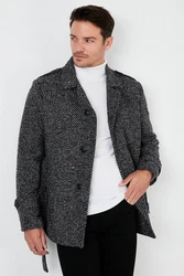 Buratti Wintermantel Slim Fit Dunkelgrau/Schwarz/Grau/Dunkelrot