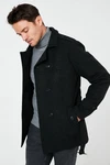 Buratti Wintermantel Slim Fit Schwarz/Dunkelgrau/Dunkelgrün