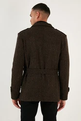 Buratti Wintermantel Slim Fit Dunkelgrün/Braun/Dunkelbraun/Khaki