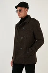 Buratti Wintermantel Slim Fit Dunkelgrün/Braun/Dunkelbraun/Khaki